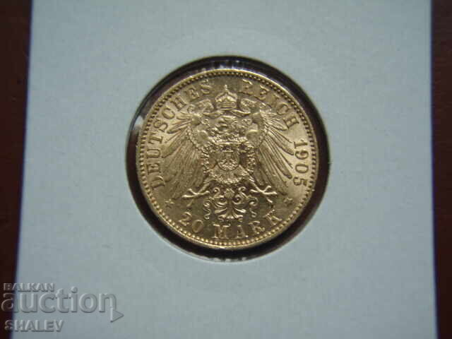 20 Μάρκα 1905 Σαξονία (Γερμανία) - AU (χρυσός) με τιμή € 1352.89 | 2646.03 BGN