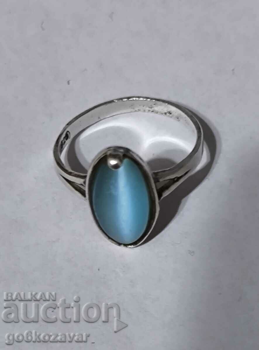 Ασημένιο δαχτυλίδι φυσική πέτρα 0,925