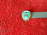 Old metal bronze Badge 1972 Popovo Parachute enamel
