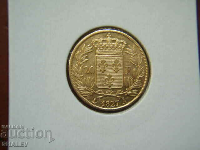 Auction 20 Francs 1827 A France (20 francs France) - AU (gold) Auction 20 Francs 1827 A France (20 francs France) - AU (gold)