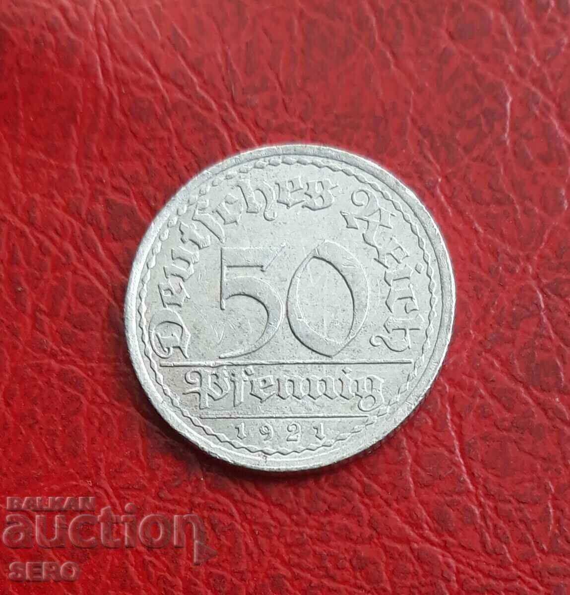 Германия-50 пфенига 1921 А-Берлин