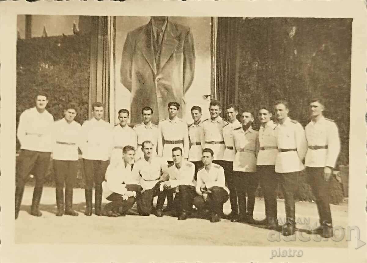 Bulgaria. Old photo of a group of military cadets.