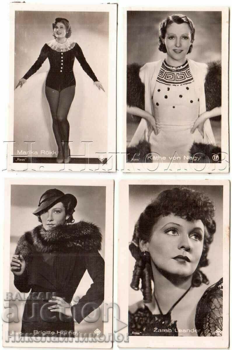 4x OLD MINI CARDS CINEMA FILM ACTOR ARTIST ACTRESS G731 4x OLD MINI CARDS CINEMA FILM ACTOR ARTIST ACTRESS G731