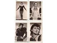 4x OLD MINI CARDS CINEMA FILM ACTOR ARTIST ACTRESS G731