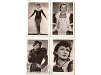 4x MINI CARDURI VECHI CINEMA ACTOR DE FILM ARTIST ACTRIZĂ G731