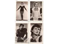 4x OLD MINI CARDS CINEMA FILM ACTOR ARTIST ACTRESS G731