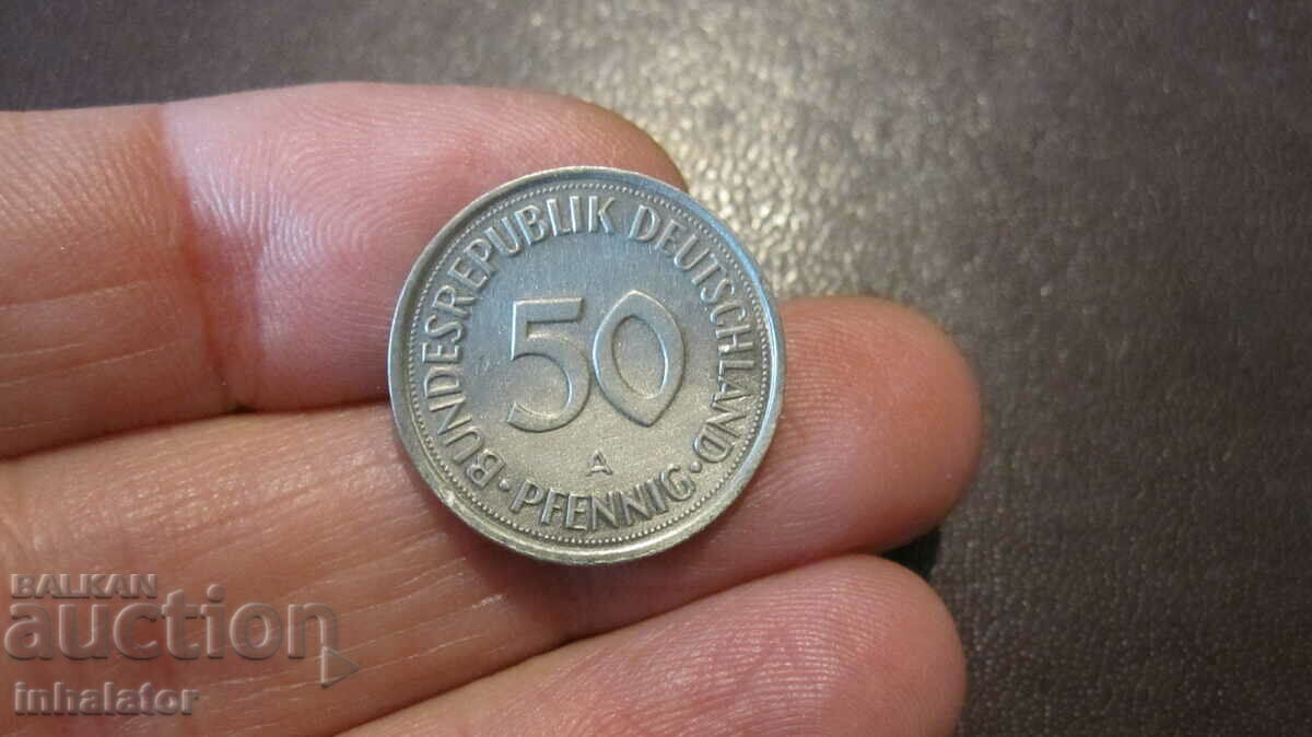 50 pfennig 1990 Germany letter A