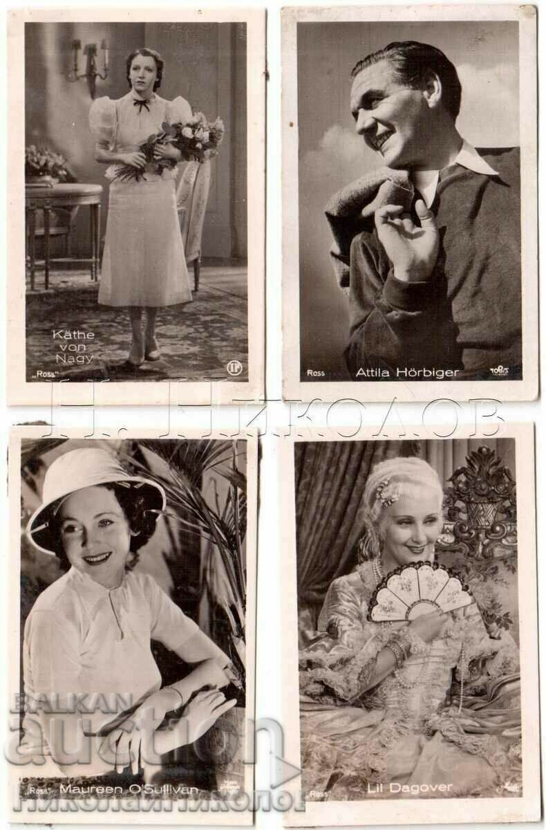 4x OLD MINI CARDS CINEMA FILM ACTOR ARTIST ACTRESS G732 4x OLD MINI CARDS CINEMA FILM ACTOR ARTIST ACTRESS G732
