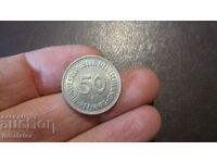 50 pfennig 1950 Germany letter D - excellent