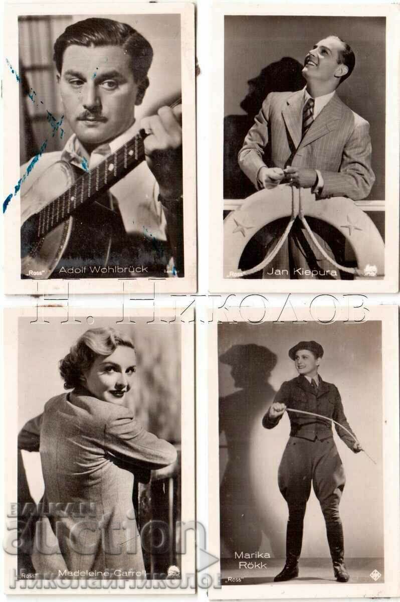 4x OLD MINI CARDS CINEMA FILM ACTOR ARTIST ACTRESS G733 4x OLD MINI CARDS CINEMA FILM ACTOR ARTIST ACTRESS G733