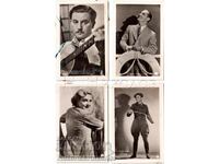 4x OLD MINI CARDS CINEMA FILM ACTOR ARTIST ACTRESS G733