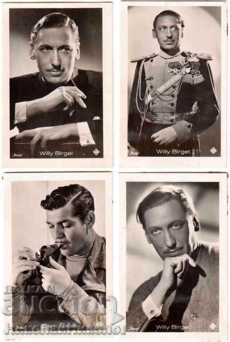 4x OLD MINI CARDS CINEMA FILM ACTOR ARTIST ACTRESS G735 4x OLD MINI CARDS CINEMA FILM ACTOR ARTIST ACTRESS G735