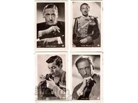 4x OLD MINI CARDS CINEMA FILM ACTOR ARTIST ACTRESS G735