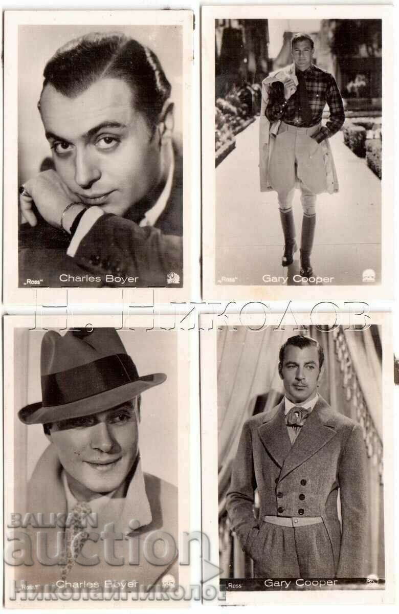 4x OLD MINI CARDS CINEMA FILM ACTOR ARTIST ACTRESS G737