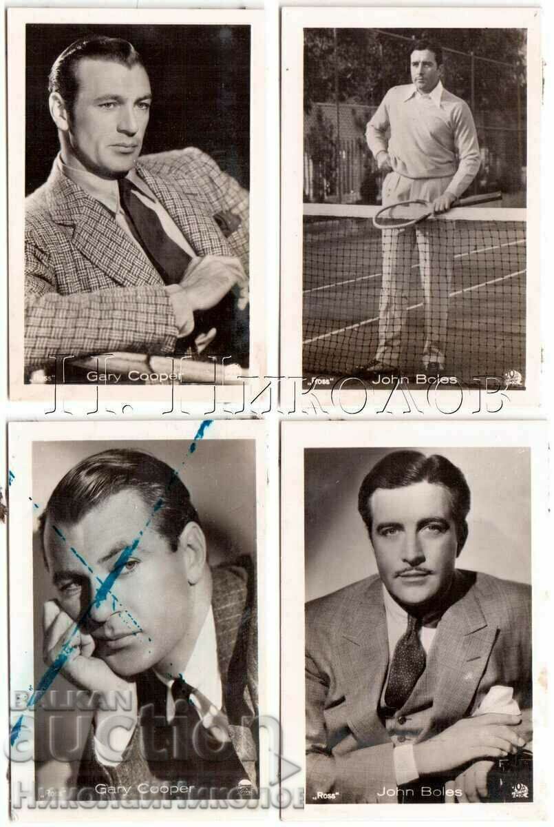 4x OLD MINI CARDS CINEMA FILM ACTOR ARTIST ACTRESS G738