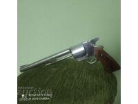 Large Revolver Iron Chrome Pistol- Replica