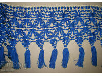Old hand knitted border 23/200 cm lace tassels, new