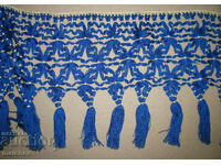 Old hand knitted border 23/200 cm lace tassels, new