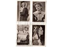 4x OLD MINI CARDS CINEMA FILM ACTOR ARTIST ACTRESS G740