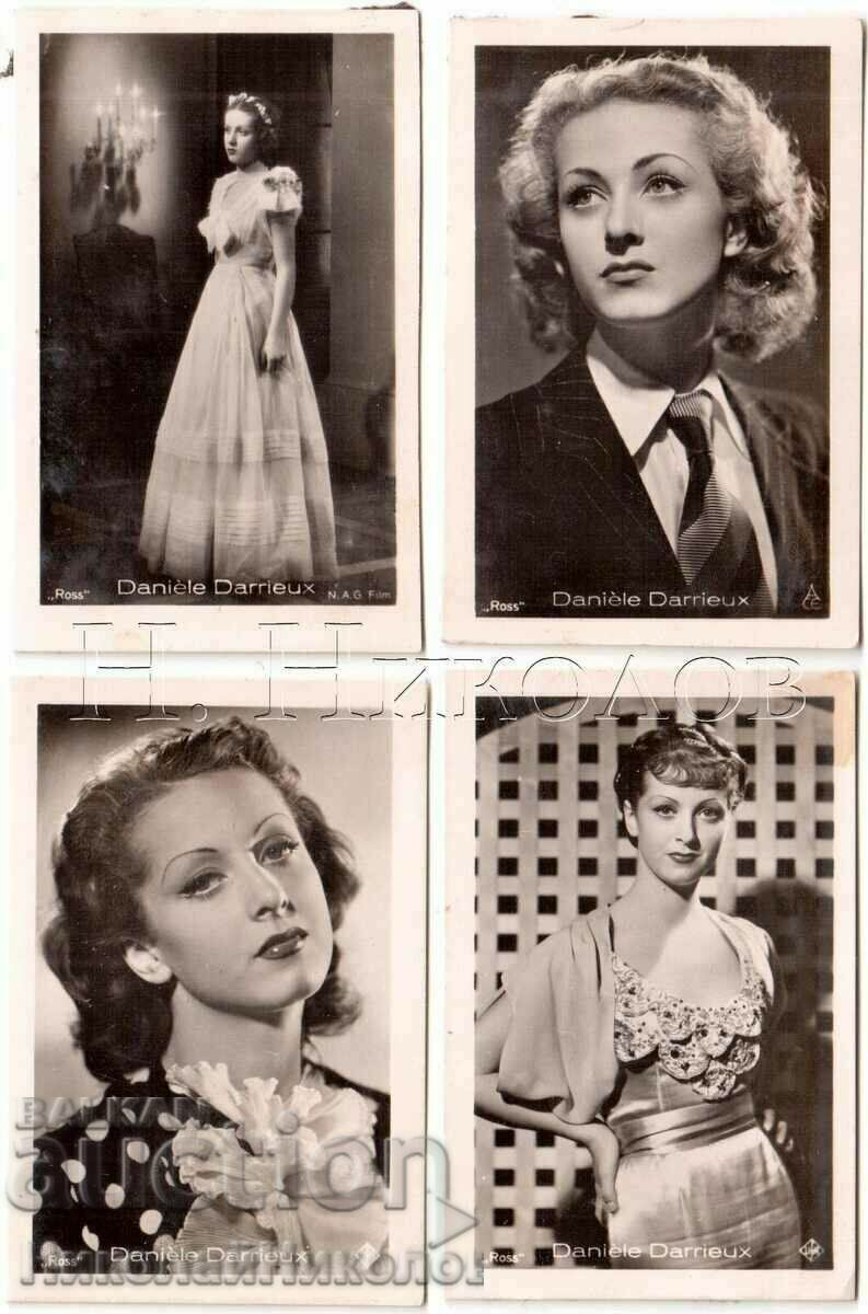 4x OLD MINI CARDS CINEMA FILM ACTOR ARTIST ACTRESS G741