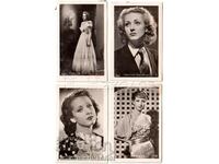 4x OLD MINI CARDS CINEMA FILM ACTOR ARTIST ACTRESS G741