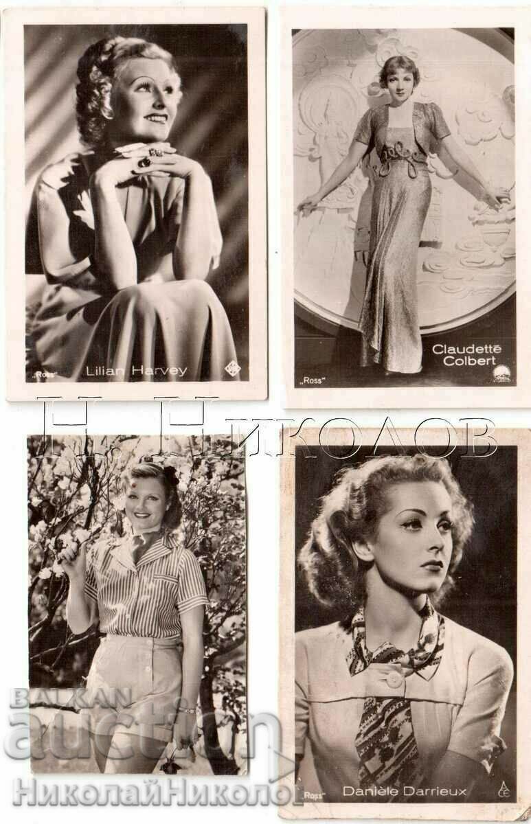 4x OLD MINI CARDS CINEMA FILM ACTOR ARTIST ACTRESS G742 4x OLD MINI CARDS CINEMA FILM ACTOR ARTIST ACTRESS G742