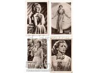 4x OLD MINI CARDS CINEMA FILM ACTOR ARTIST ACTRESS G742