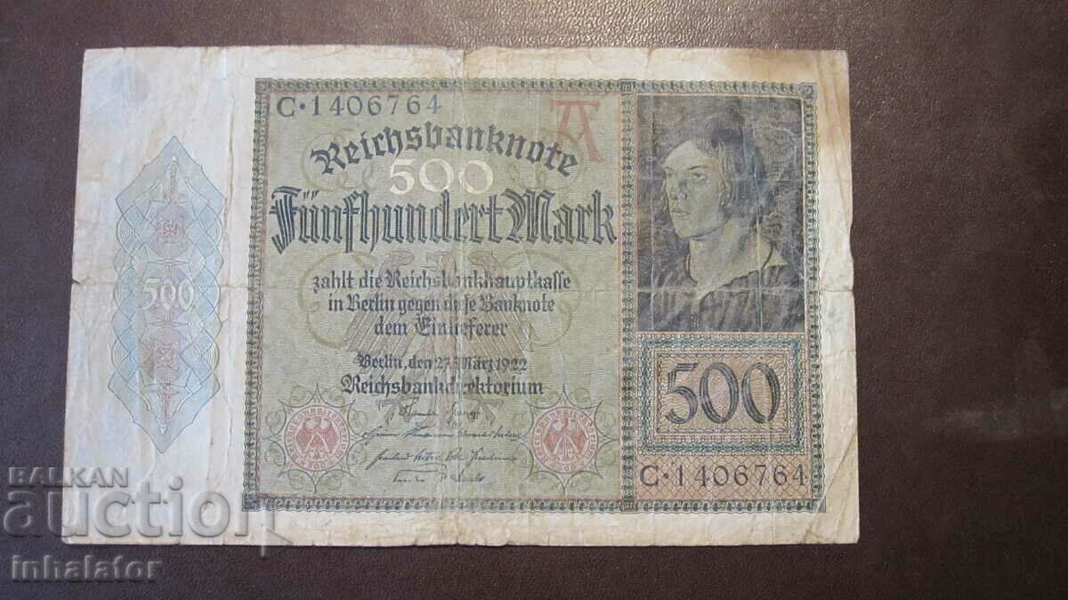 500 de mărci 1922 - Germania