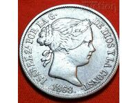 40 centimos - escudos 1868. Isabel II 1833 - 1868 Madrid