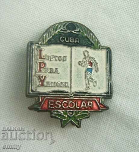 Cuba badge, school