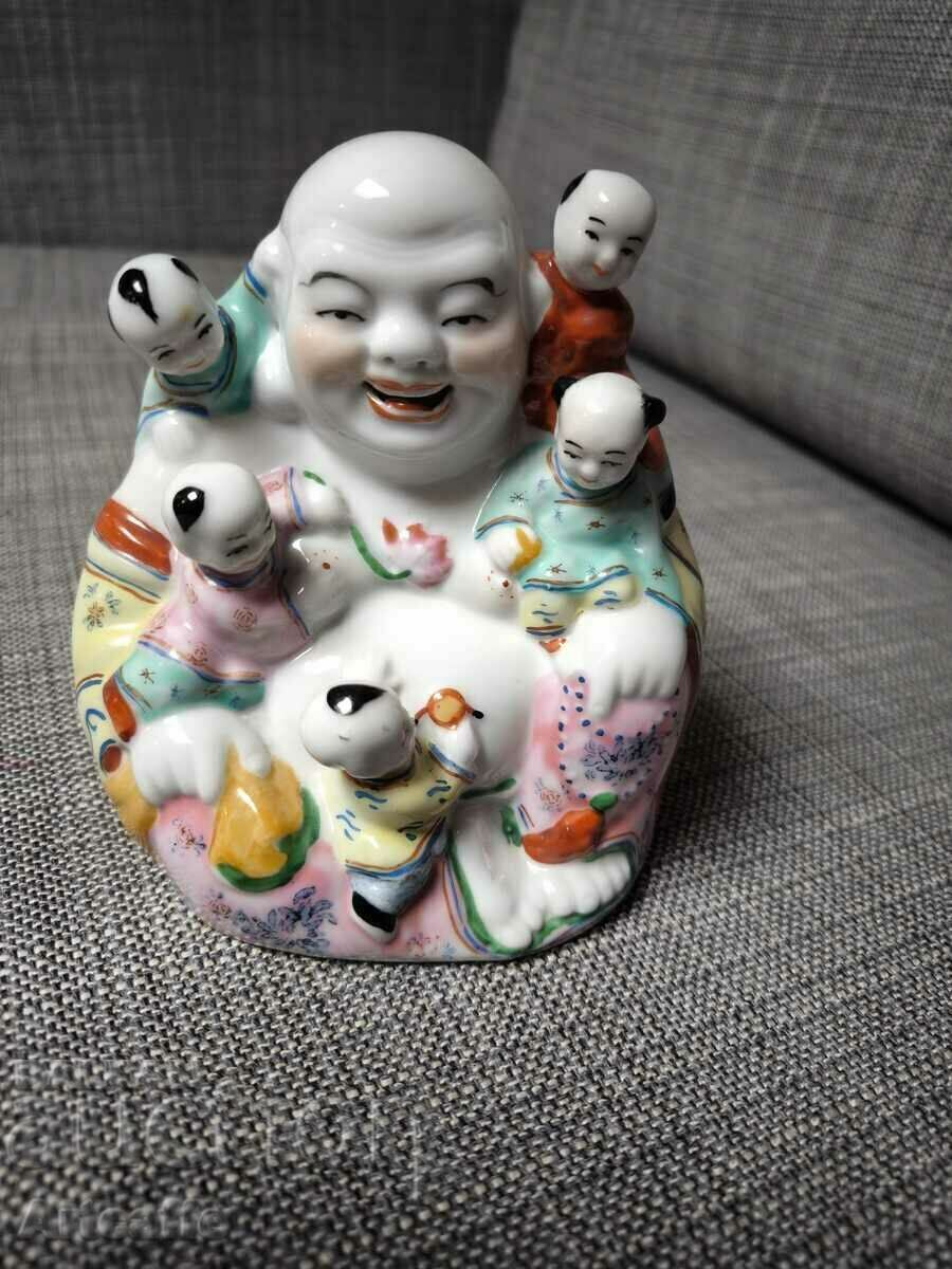 Buddha care râde - China, porțelan vintage