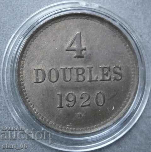 GUERNSEY - 1920 4 double 1920