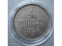 GUERNSEY - 1920 4 double 1920