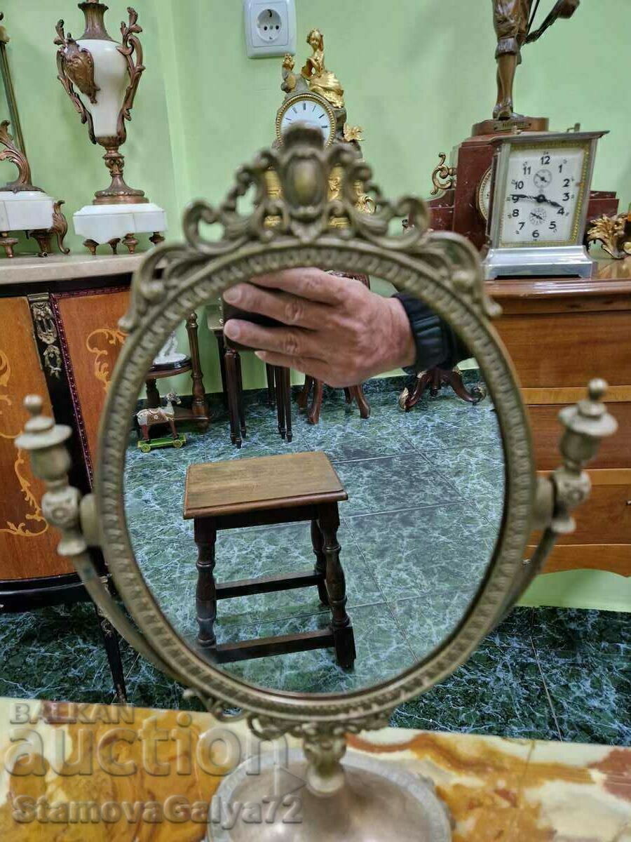 A wonderful antique bronze English mirror - 6