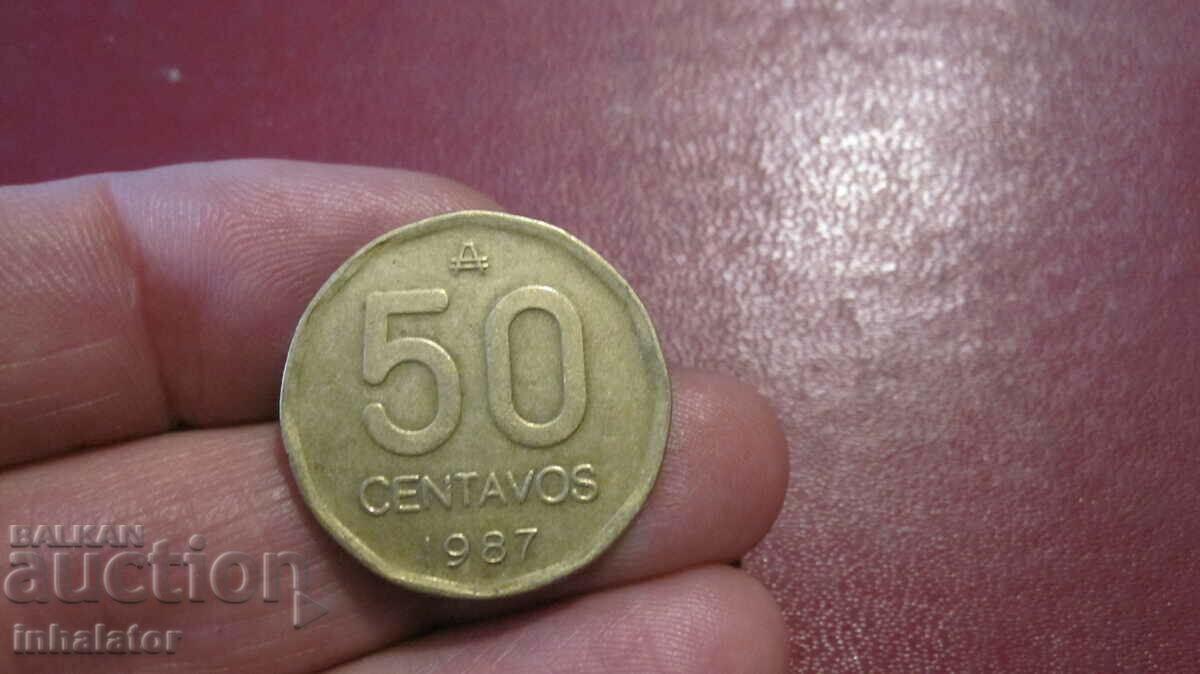 50 сентавос 1987 год  Аржентина
