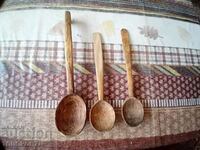 Old wooden ladle, spoons