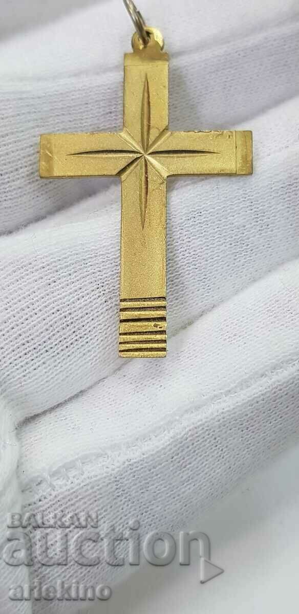 Livrarea Frumoasă cruce veche de colecție aurita - secolul XX