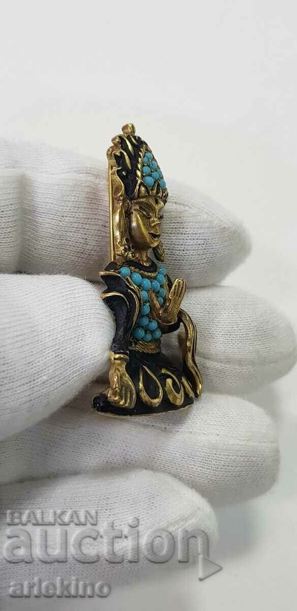 Όμορφη VINTAGE καρφίτσα - Βούδας - 20ος αιώνας. - 7 Όμορφη VINTAGE καρφίτσα - Βούδας - 20ος αιώνας. - 7