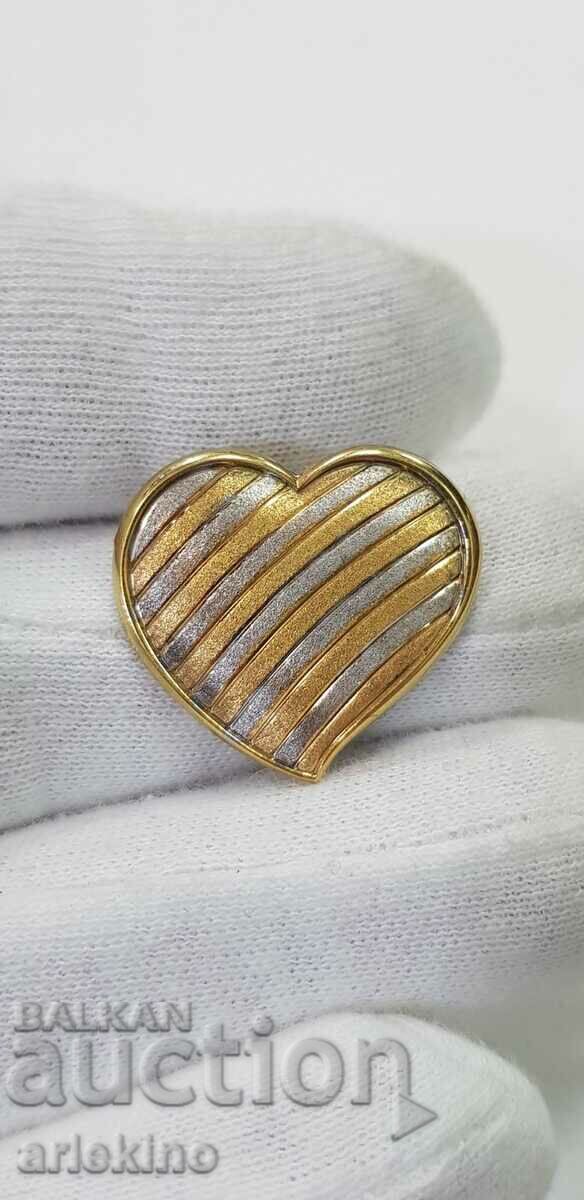 VINTAGE European brooch - heart - 20th century. with price 28.00 BGN | € 14.32 VINTAGE European brooch - heart - 20th century. with price 28.00 BGN | € 14.32