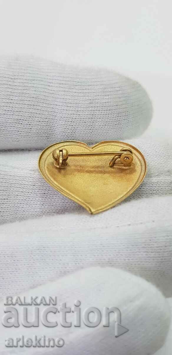 VINTAGE European brooch - heart - 20th century. - 6 VINTAGE European brooch - heart - 20th century. - 6