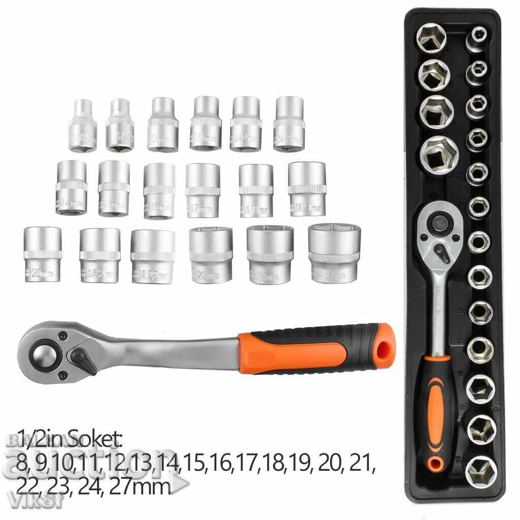 Auction Folding metal tool case with 85 pieces Auction Folding metal tool case with 85 pieces