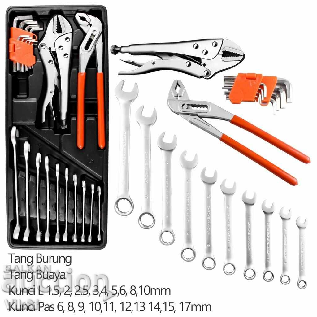Folding metal tool case with 85 pieces - 5 Folding metal tool case with 85 pieces - 5