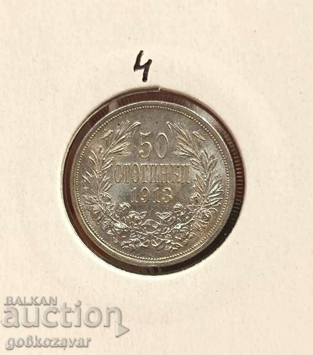 Bulgaria 50 cent 1913 Silver UNC Top collection!