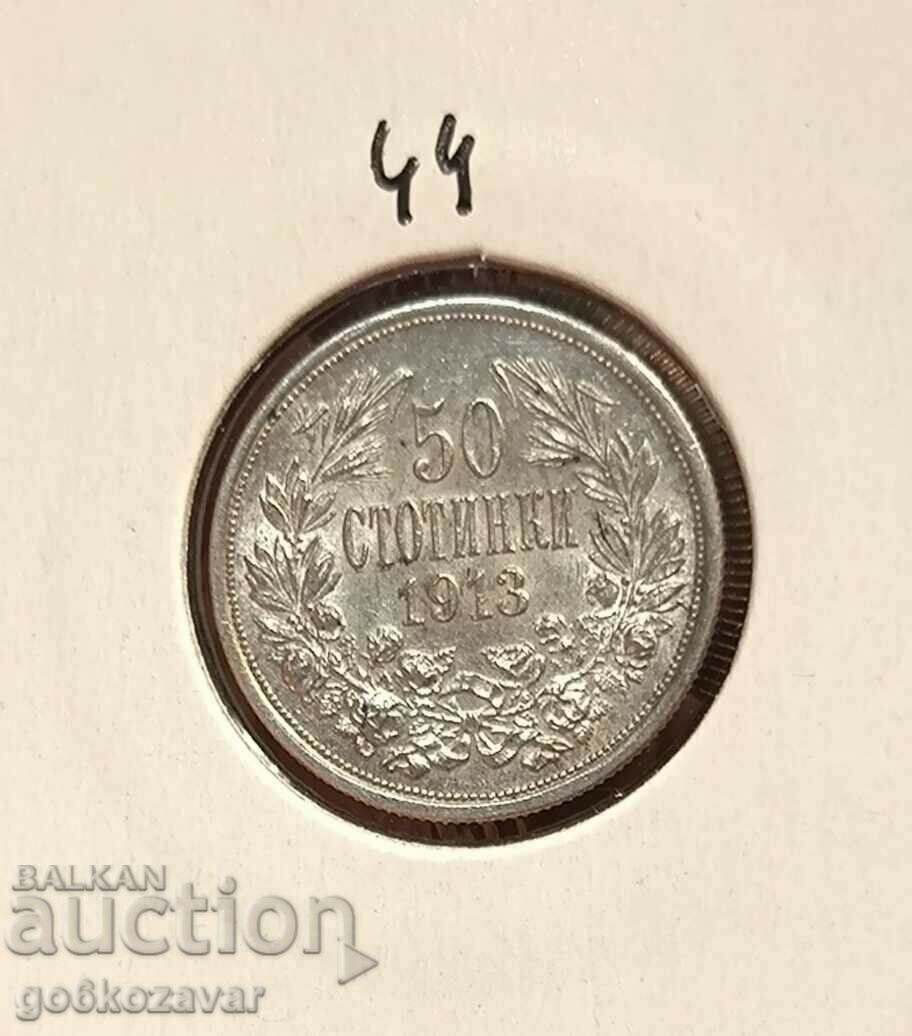 Bulgaria 50 cent 1913 Silver UNC Top collection!