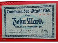Банкнота-Германия-Шлезвиг-Холщайн-Кил-10 марки 1918