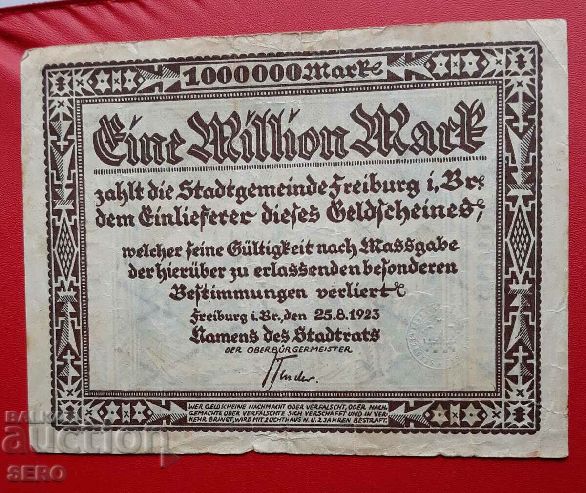 Банкнота-Германия-Баден-Вюртенберг-Фрайбург-1 000 000 м 1923