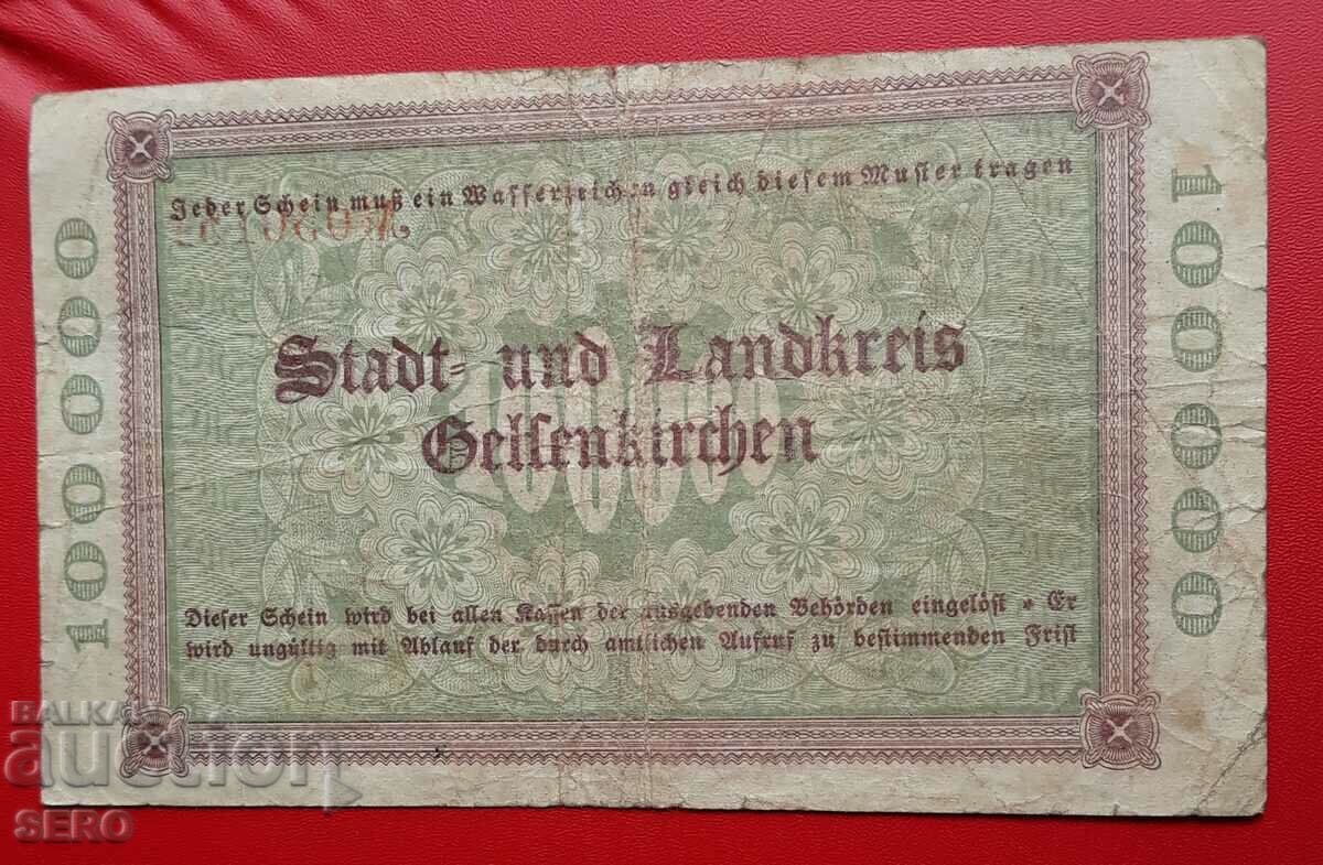 Банкнота-Германия-С.Рейн-Вестфалия-Гелзенкирхен-100000 м.192