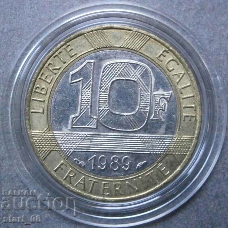 Франция 10 франка 1989