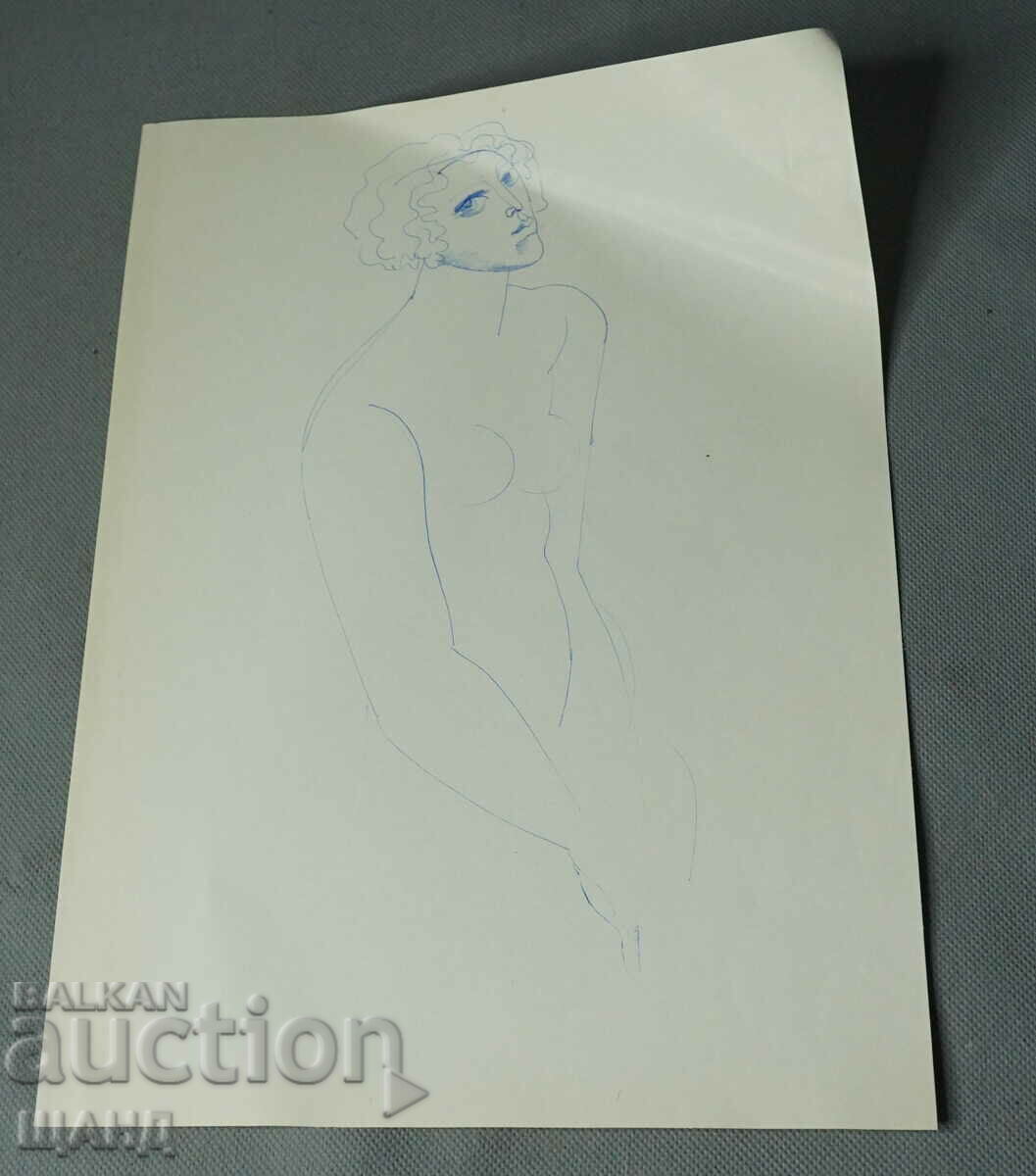 Стара Майсторска Рисунка картина еротика голо тяло