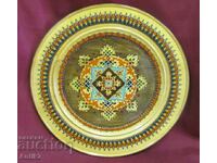 Vintich Decorative Wooden Plate Folk Art Motifs
